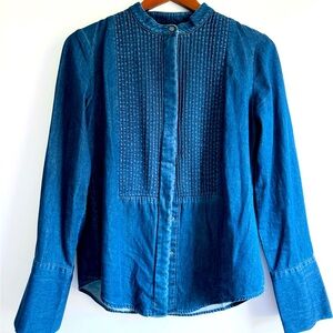 Banana Republic Tuxedo Denim Blouse